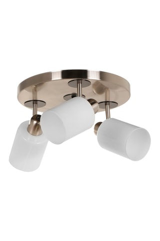 Candeeiro de teto - Branco e prateado - 3 x 40 W