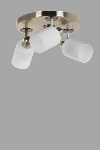 Candeeiro de teto - Branco e prateado - 3 x 40 W