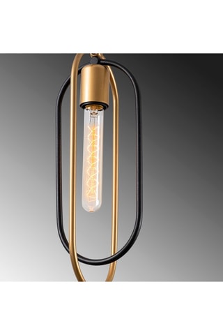 Hanglamp Cerco - Zwart en Goudkleurig - 60 W