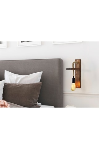 Grenenhouten Wandlamp Ahsap - Naturel en Zwart - 40 W