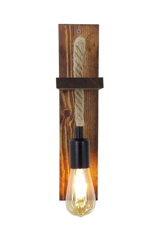 Grenenhouten Wandlamp Ahsap - Naturel en Zwart - 40 W