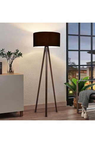 Staanlamp - Bruin - Poten van hout - 60 W - 140 cm