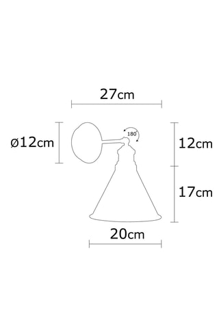 Wandlamp Berceste - Zwart en Koperkleurig - 100 W