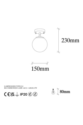 Plafondlamp - Zwart en Goudkleurig - 15 W