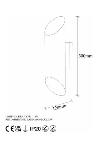 Wandlamp - Zwart - 2 x 10 W