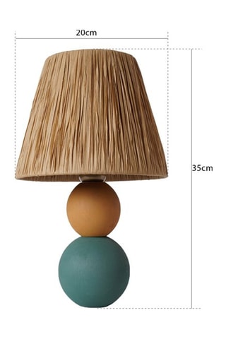 Houten Tafellamp YL489 Blauw en Beige