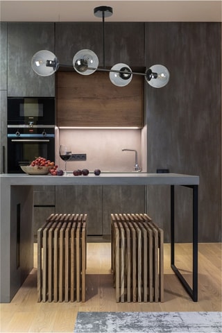 Hanglamp Yeni Favori 4 - Zwart - 4 x 60 W