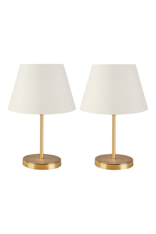 2 Tafellampen Ayd - Crèmekleurig en Goudkleurig - 2 x 60 W