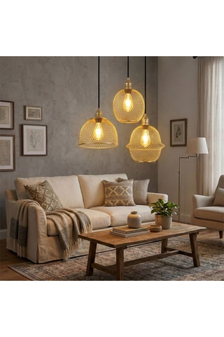 Hanglamp - Goudkleurig - 3 x 40 W