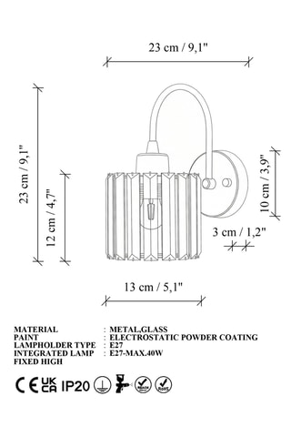 Wandlamp - Goudkleurig - 40 W