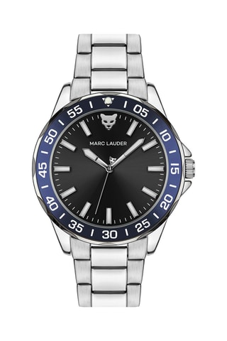 Montre à quartz en acier Barcelona - Argenté et noir