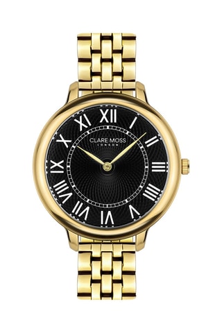 Montre à quartz en acier Victoria - Doré et noir