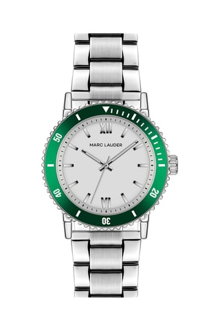 Montre à quartz en acier Sofia - Argenté et vert