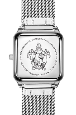 Coffret montre à quartz en métal et 2 bracelets en cuir et en acier