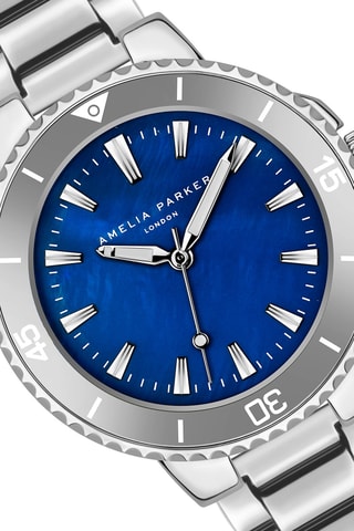 Coffret montre à quartz et jonc en acier Terrene - Nacre