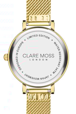 Montre à quartz en acier et zircons London - Doré et blanc