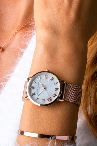 Coffret montre à quartz et jonc Gold Sky