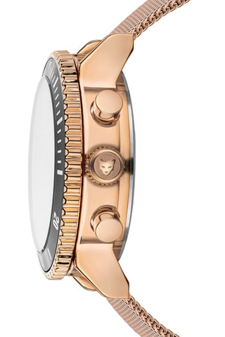 Montre à quartz en acier Granada - Doré rose et noir