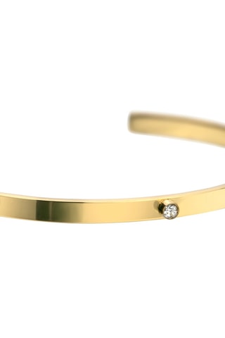 Coffret montre à quartz en acier et zircons, boucles d'oreilles et jonc Tirana