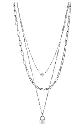 Collier muti-rangs - Argenté