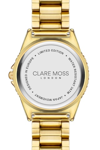 Montre à quartz en acier et zircons Kensington - Doré