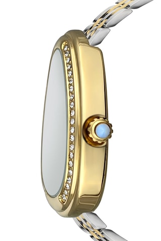 Montre à quartz en acier et zircons Vintage - Doré et vert