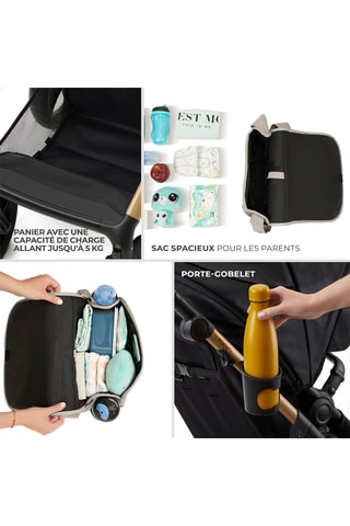 ##Poussette 3 en 1 Moov 2 XL - Dès la naissance jusqu'à 4 ans - Jusqu'à 22 kg - Gris clair