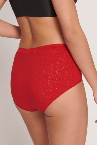 3 shortys taille haute Basic+  Violet, rouge et beige - Beige, rouge et violet