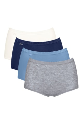 4 shortys taille haute  - Blanc, bleu et gris