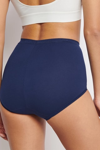 4 shortys taille haute  - Blanc, bleu et gris