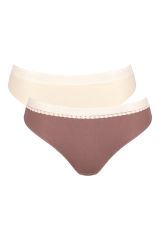 2 culottes GO Ribbed H - Marron et écru - Blanc et marron