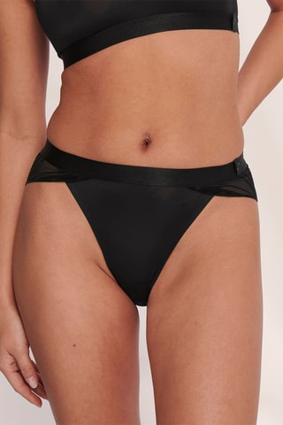 Tanga S By Sloggi x Rosie Woods Ultra High Leg Noir - Blanc, noir et bleu