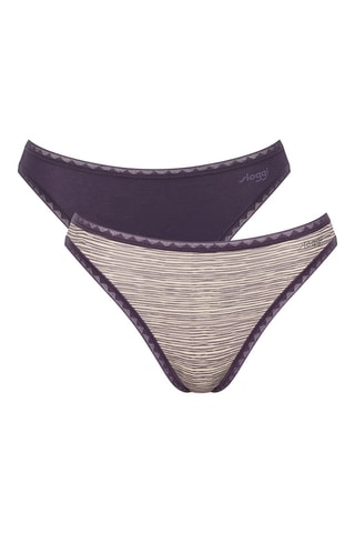 2 culottes Go - Marron - Blanc, gris, vert et violet