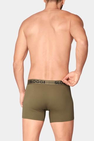 2 boxers Go H  Kaki et gris - Vert