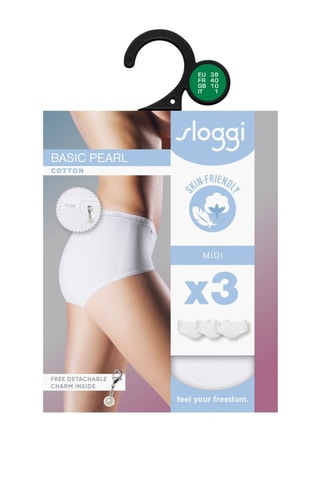 3 culottes taille haute Basic Pearl  - Blanc