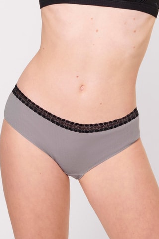 2 culottes Go Ribbed - Gris et noir - Noir et gris