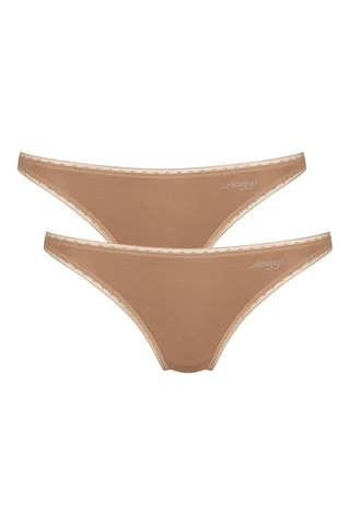 2 tangas GO Mini - Marron - Marron et rose