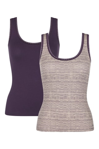 2 débardeurs GO Tank - Marron - Blanc et violet