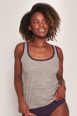2 débardeurs GO Tank - Marron - Blanc et violet