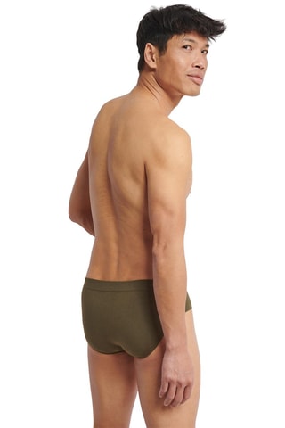 2 slips en coton biologique Go Smooth - Kaki et bleu marine - Bleu et vert