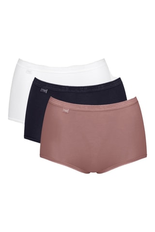 3 shortys taille haute Basic Maxi  - Blanc et marron