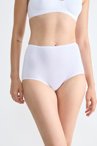 Shorty taille haute Cotton Maxi - Blanc - Blanc