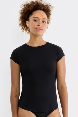 T-shirt GO Ribbed - Blanc et noir