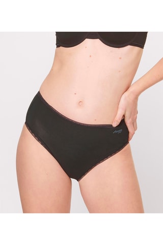 2 shortys taille haute GO High Waist - Ecru et violet - Blanc et noir