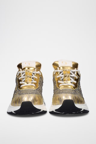 Sneakers plateformes en cuir - Doré