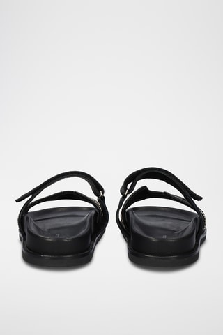 Mules en cuir - Beige et noir