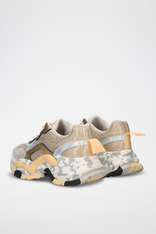 Baskets plateformes en cuir - Gris