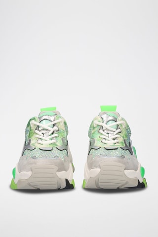 Baskets plateformes en cuir - Gris et vert