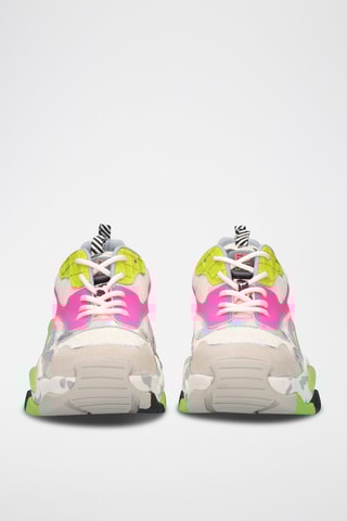 Baskets plateformes en cuir - Gris