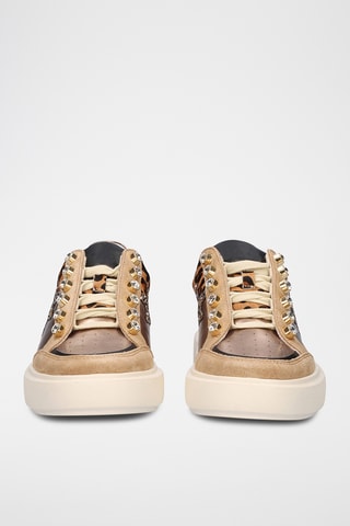 Baskets plateformes en cuir - Camel